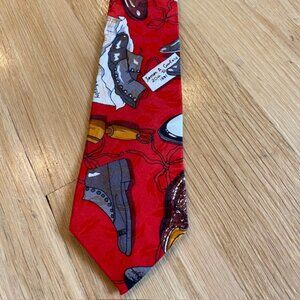 Gorgeous vintage Nicole Miller silk tie - featuring Johnston & Murphy theme